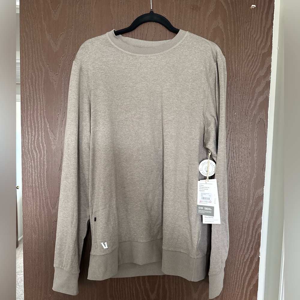 Vuori Men's Crew Sweatshirt in Taupe